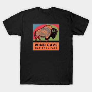 Wind Cave National Park Bison Illustration T-Shirt